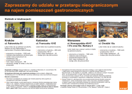 Zapraszamy do udziału w przetargu nieograniczonym na najem