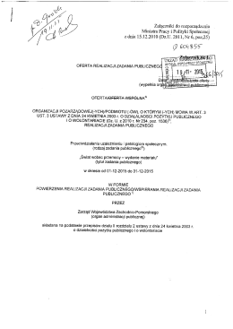 Oferta - Wydział Wsp&oacute;łpracy Społecznej