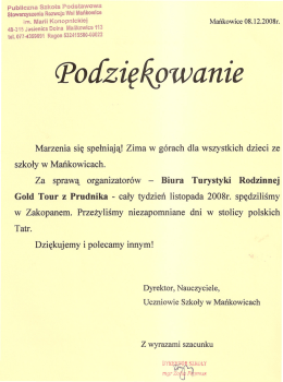 i`m” M”” Kampnwe? Mańkowice 08.12.2008r.