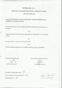 Uchwała Nr 16 Rady Nadzorczej