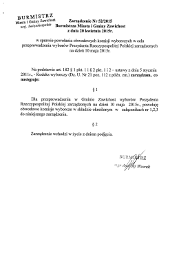 w sprawie powołania obwodowych komisji wyborczych w celu