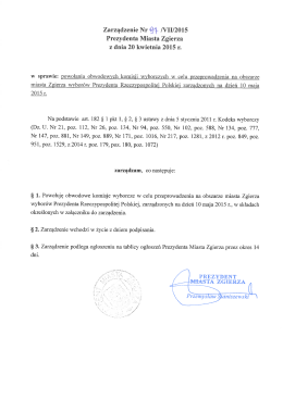 Zarządzenie Nr 9% /VII/2015