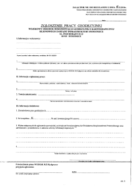 Zgłoszenie pracy geodezyjnej.