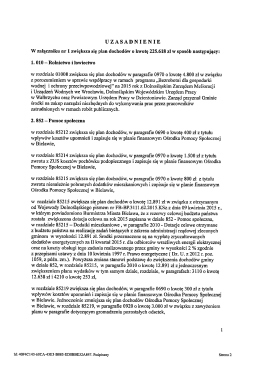 UZASADNIENIE W załączniku m` 1 zwiększa się plan dochod&oacute;w o