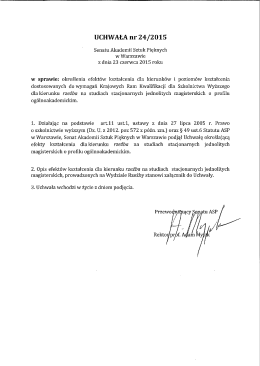 UCHWAŁA III` 24/2015 - Akademia Sztuk Pięknych w Warszawie