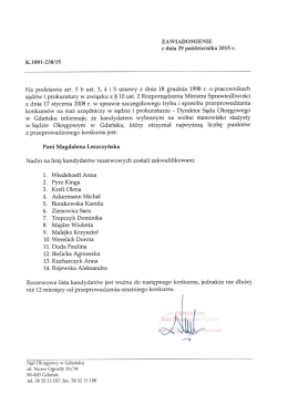 ZAWIADOMIENIE - Sąd Okręgowy w Gdańsku