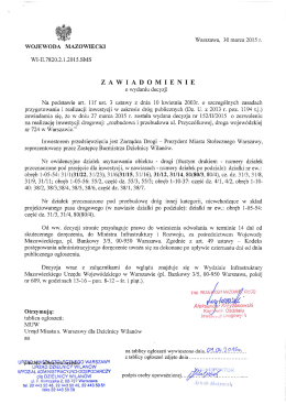 zawiadomienie - Urząd dzielnicy Wilanów