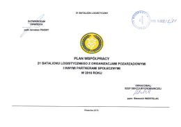 Plan wsp&oacute;łpracy na 2016r. - 21 batalion logistyczny w Rzeszowie
