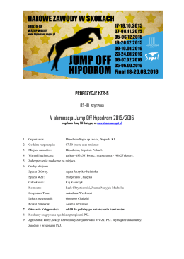 V eliminacja Jump Off Hipodrom 2015/2016