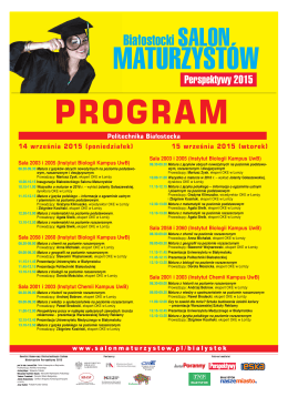 Program do pobrania  - Salon Maturzystów PERSPEKTYWY 2015