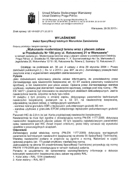 Wyjaśnienie treści specyfikacji istotnych warunk&oacute;w zam&oacute;wienia