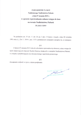 ZARZĄDZENIE Nr 26/15