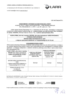 najkorzystniejszej oferty - Łódzka Agencja Rozwoju Regionalnego SA