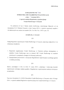 Regulamin organizacyjny Urzędu Skarbowego w Cieszynie