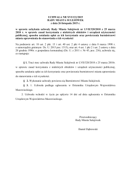 XVI/121/2015 w sprawie uchylenia uchwały Rady Miasta Sulejówek