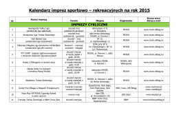 Kalendarz Imprez Sportowo-Rekreacyjnych na 2015 r.