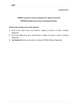Ogłoszenie o zmianie statutu IPOPEMA SFIO 2015_09_18