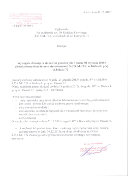 2015.12.04 Wynajęcie dziewięciu stanowisk garażowych