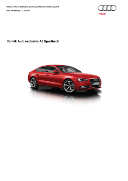 Cennik Audi exclusive A5 Sportback