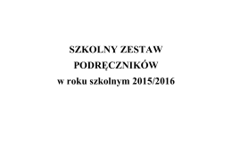 Wykaz podręczników - rok szkolny 2015/2016