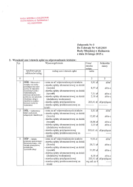 Wysokość cen i stawek opłat za odprowadzanie ścieków