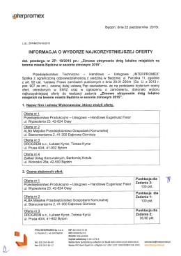 Informacja z wyboru oferty