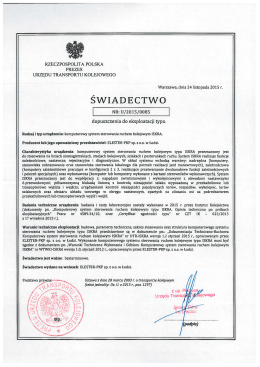 ŚWIADECTWO - Elester PKP