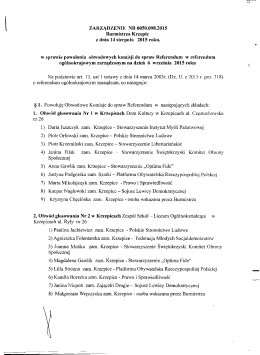 Zarządzenie Nr 0050.098.2015 z 14 sierpnia 2015 roku w sprawie