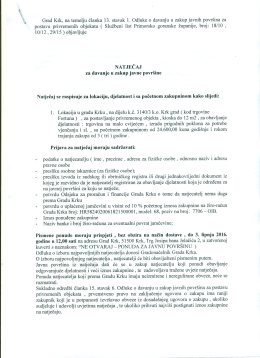 Natječaj za davanje u zakup javne površine u gradu Krku