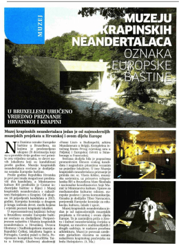 Muzeju krapinskih neandertalaca Oznaka europske baštine