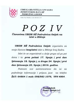 Pogledajte poziv ovdje. - Udruga branitelja i invalida Domovinskog