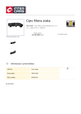 Cijev filtera zraka - Inter Cars Croatia