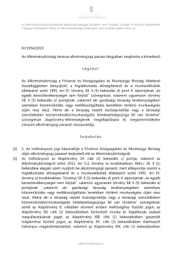 IV/3354/2015. Az Alkotmánybíróság tanácsa alkotmányjogi panasz