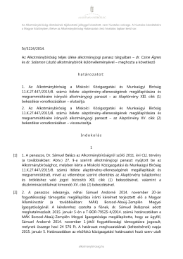 IV/3224/2014. Az Alkotmánybíróság teljes ülése alkotmányjogi