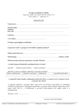 Az adatlap let&ouml;lthető a honlapr&oacute;l, vagy k&eacute;rhető a titk&aacute;rs&aacute;gon.