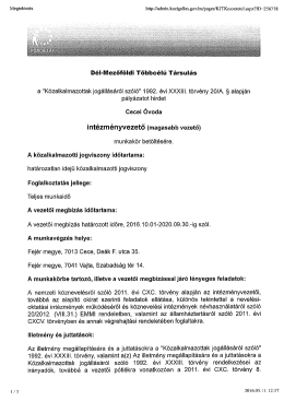 Int&eacute;zm&eacute;nyvezető