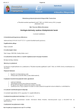Biológia-bármely szakos tanár