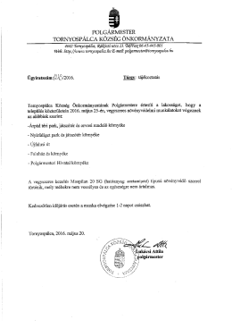 Page 1 POLGÁRMESTER TORNYOSPÁLCA KÖZSÉG