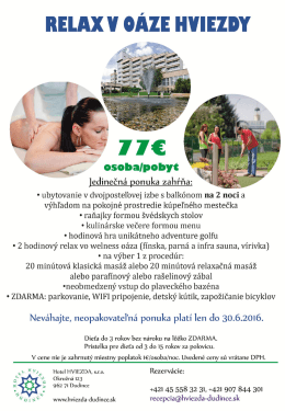 Viac info TU. - Hotel Hviezda Dudince