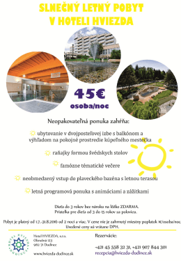 Viac info TU. - Hotel Hviezda Dudince