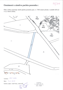 Page 1 5/ 20/6 Oznámení o záměru pachtu pozemku : Obec Libina
