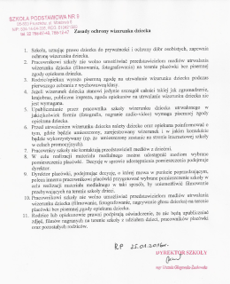 Zasady ochrony wizerunku dziecka obowiązujące w naszej szkole