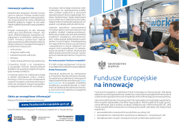 Fundusze Europejskie na innowacje