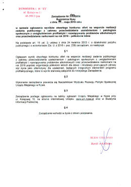 Treść zarządzenia