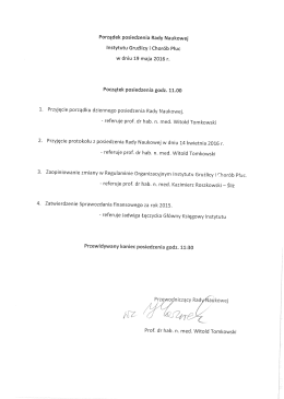 Na najbliższym posiedzeniu... - Instytut Gruźlicy i Chorób Płuc w