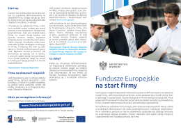 Fundusze Europejskie na start firmy