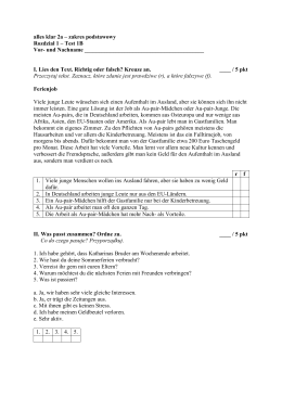 alles klar 2a – zakres podstawowy Rozdział 1 – Test 1B Vor