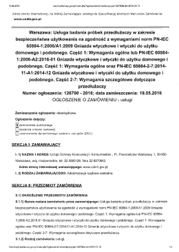 Ogłoszenie o zam&oacute;wieniu