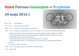 Dzień Patrona Gimnazjum w Przykonie 20 maja 2016 r.