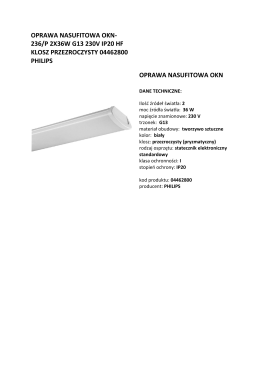 OPRAWA NASUFITOWA OKN- 236/P 2X36W G13 230V IP20 HF